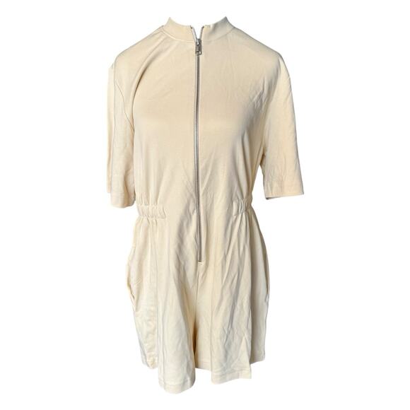 NWT Cos Zip Up Play Suit Romper Shorts Size S Beige - Picture 3 of 15